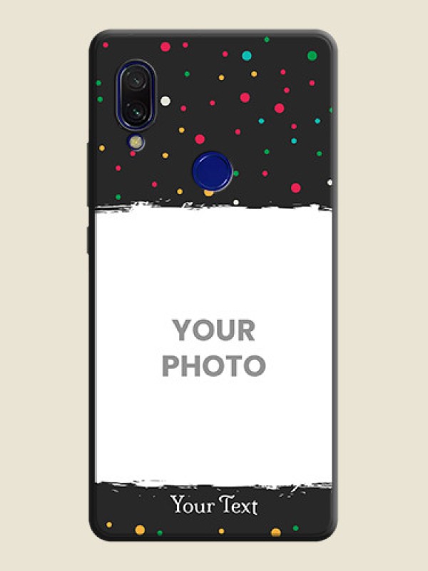 Custom Multicolor Dotted Pattern with Text on Space Black Custom Soft Matte Phone Back Cover - Redmi Y3 - alternate view