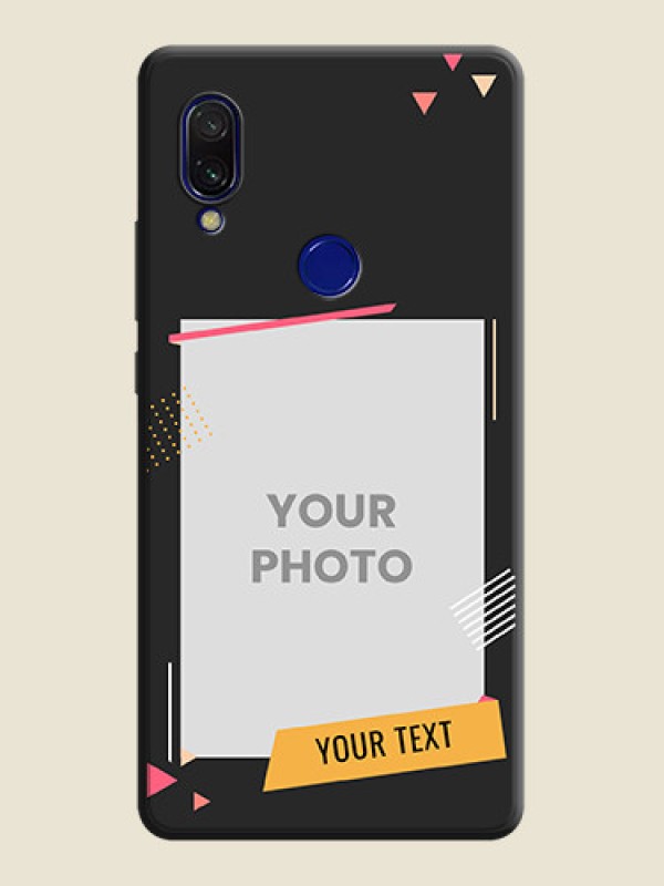 Custom Photo Frame with Triangle Small Dots - Photo on Space Black Soft Matte Back Cover - Redmi Y3 - alternate view