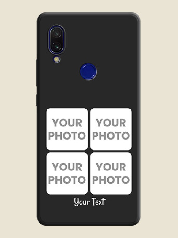Custom Floral Art with 6 Image Holder - Photo on Space Black Soft Matte Mobile Case - Redmi Y3 - alternate view