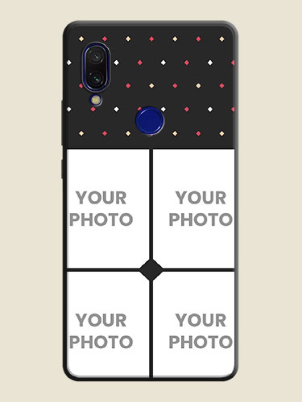 Custom Multicolor Dotted Pattern with 4 Image Holder on Space Black Custom Soft Matte Phone Cases - Redmi Y3 - alternate view