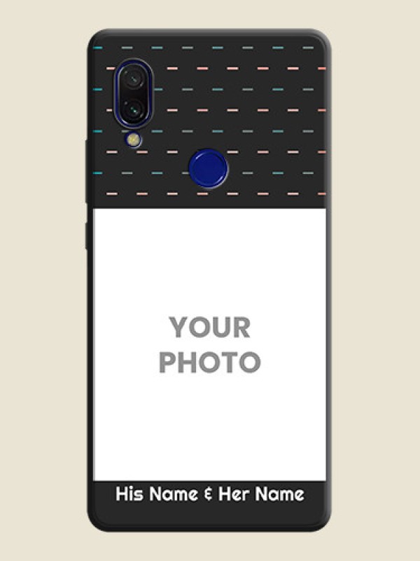 Custom Line Pattern Design with Text on Space Black Custom Soft Matte Phone Back Cover - Redmi Y3 - alternate view