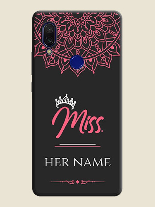 Custom Mrs Name with Floral Design on Space Black Personalized Soft Matte Phone Covers - Redmi Y3 - alternate view