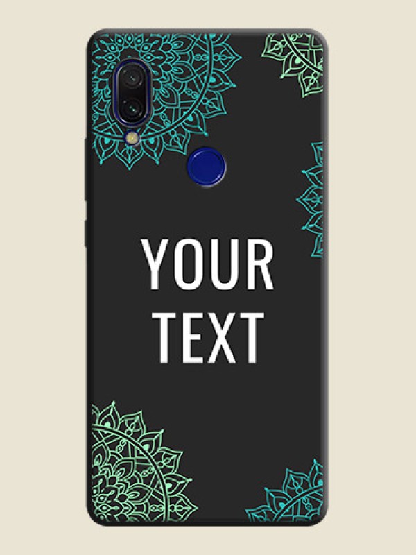 Custom Your Name with Floral Design on Space Black Custom Soft Matte Back Cover - Redmi Y3 - alternate view