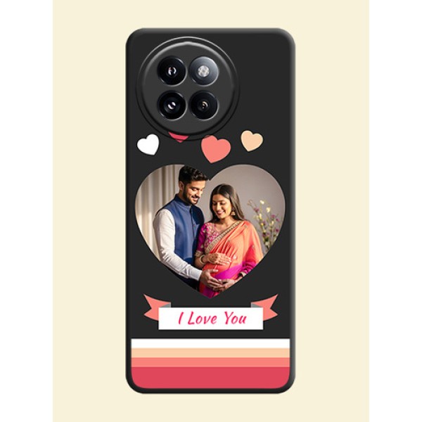Love Shaped Photo with Colorful Stripes On Space Black Custom Soft Matte Mobile Back Cover - Xiaomi 14 Civi Love Shaped Photo with Colorful Stripes On Space Black Custom Soft Matte Mobile Back Cover - Xiaomi 14 Civi