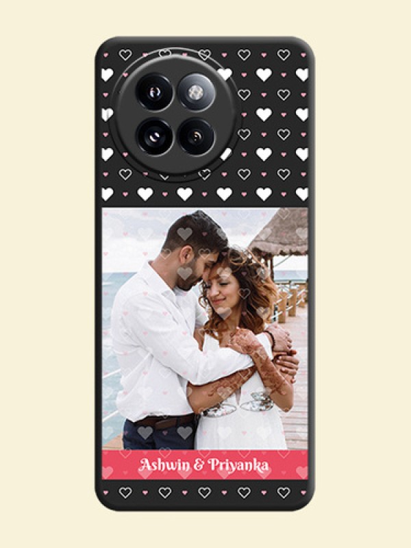 White Color Love Symbols with Text Design on Photo On Space Black Custom Soft Matte Mobile Back Cover - Xiaomi 14 Civi