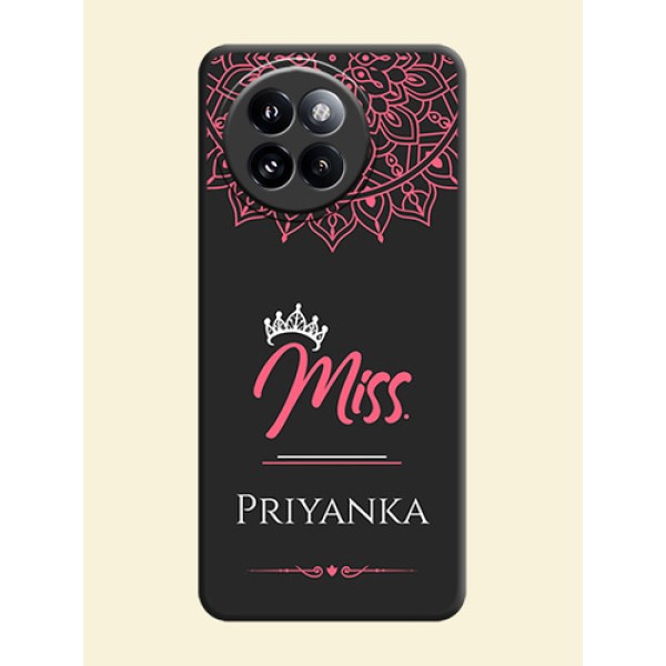 Mrs Name with Floral Design On Space Black Custom Soft Matte Mobile Back Cover - Xiaomi 14 Civi Mrs Name with Floral Design On Space Black Custom Soft Matte Mobile Back Cover - Xiaomi 14 Civi