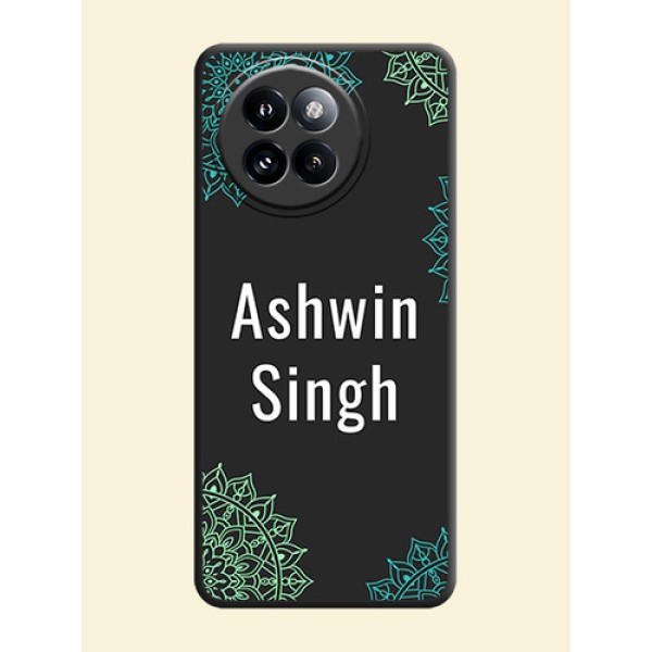 Your Name with Floral Design On Space Black Custom Soft Matte Mobile Back Cover - Xiaomi 14 Civi Your Name with Floral Design On Space Black Custom Soft Matte Mobile Back Cover - Xiaomi 14 Civi