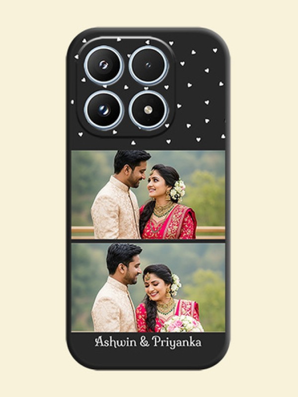 Miniature Love Symbols with Name On Space Black Custom Soft Matte Mobile Back Cover - Xiaomi 17 5G