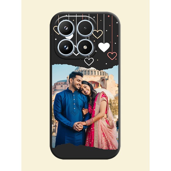 Love Hangings with Splash Wave Picture On Space Black Custom Soft Matte Mobile Back Cover - Xiaomi 17 5G Love Hangings with Splash Wave Picture On Space Black Custom Soft Matte Mobile Back Cover - Xiaomi 17 5G