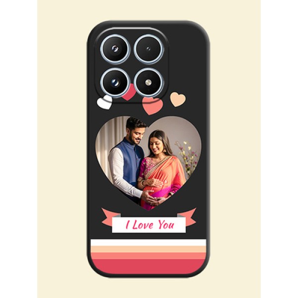 Love Shaped Photo with Colorful Stripes On Space Black Custom Soft Matte Mobile Back Cover - Xiaomi 17 5G Love Shaped Photo with Colorful Stripes On Space Black Custom Soft Matte Mobile Back Cover - Xiaomi 17 5G