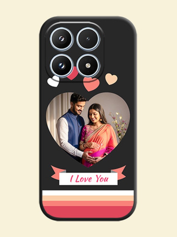 Love Shaped Photo with Colorful Stripes On Space Black Custom Soft Matte Mobile Back Cover - Xiaomi 17 5G