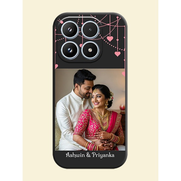 Pink Love Hangings with Text On Space Black Custom Soft Matte Mobile Back Cover - Xiaomi 17 5G Pink Love Hangings with Text On Space Black Custom Soft Matte Mobile Back Cover - Xiaomi 17 5G