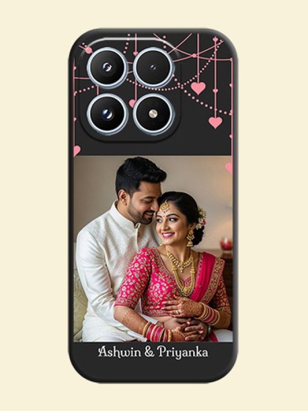 Pink Love Hangings with Text On Space Black Custom Soft Matte Mobile Back Cover - Xiaomi 17 5G