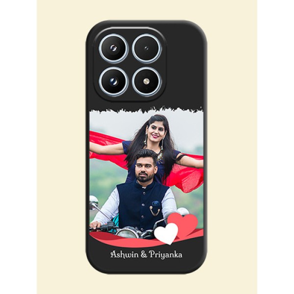 Pin Color Love Shaped Ribbon Design with Text On Space Black Custom Soft Matte Mobile Back Cover - Xiaomi 17 5G Pin Color Love Shaped Ribbon Design with Text On Space Black Custom Soft Matte Mobile Back Cover - Xiaomi 17 5G