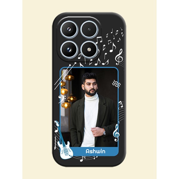 Musical Theme Design with Text on Photo On Space Black Custom Soft Matte Mobile Back Cover - Xiaomi 17 5G