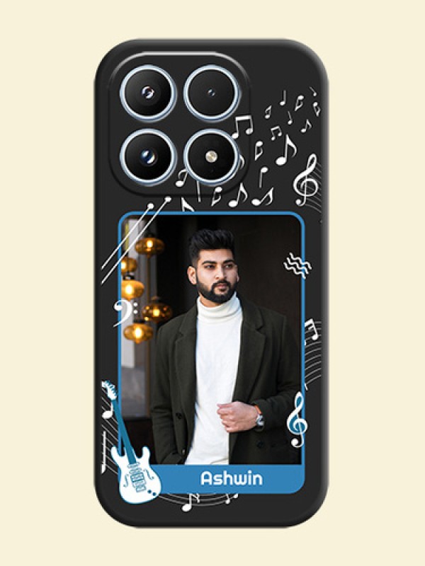 Musical Theme Design with Text on Photo On Space Black Custom Soft Matte Mobile Back Cover - Xiaomi 17 5G