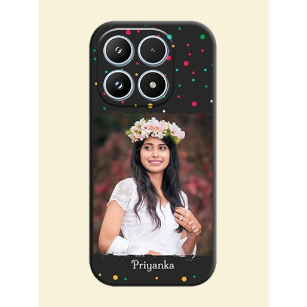 Multicolor Dotted Pattern with Text On Space Black Custom Soft Matte Mobile Back Cover - Xiaomi 17 5G Multicolor Dotted Pattern with Text On Space Black Custom Soft Matte Mobile Back Cover - Xiaomi 17 5G
