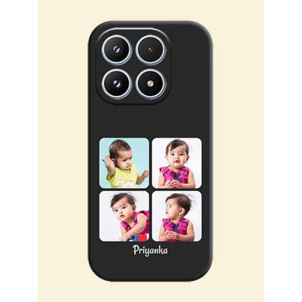 Floral Art with 6 Image Holder on Photo On Space Black Custom Soft Matte Mobile Back Cover - Xiaomi 17 5G Floral Art with 6 Image Holder on Photo On Space Black Custom Soft Matte Mobile Back Cover - Xiaomi 17 5G