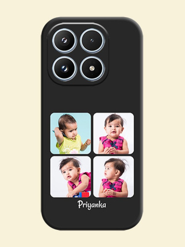 Floral Art with 6 Image Holder on Photo On Space Black Custom Soft Matte Mobile Back Cover - Xiaomi 17 5G