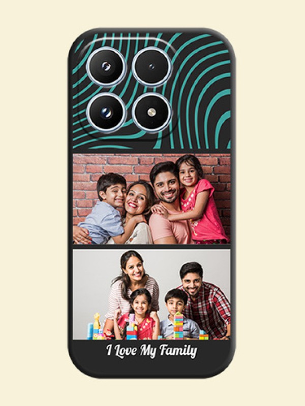 Wave Pattern with 2 Image Holder On Space Black Custom Soft Matte Mobile Back Cover - Xiaomi 17 5G