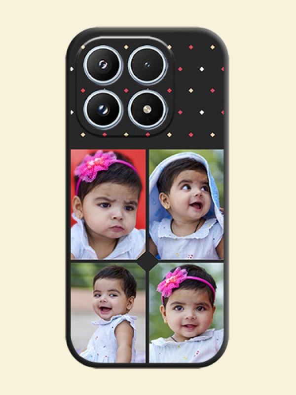 Multicolor Dotted Pattern with 4 Image Holder On Space Black Custom Soft Matte Mobile Back Cover - Xiaomi 17 5G