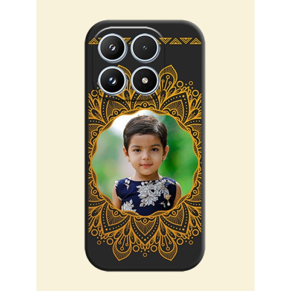 Round Image with Floral Design On Space Black Custom Soft Matte Mobile Back Cover - Xiaomi 17 5G Round Image with Floral Design On Space Black Custom Soft Matte Mobile Back Cover - Xiaomi 17 5G