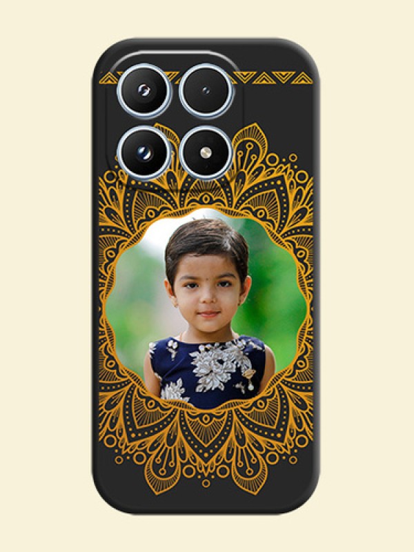 Round Image with Floral Design On Space Black Custom Soft Matte Mobile Back Cover - Xiaomi 17 5G