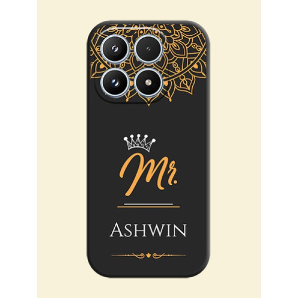 Mr Name with Floral Design On Space Black Custom Soft Matte Mobile Back Cover - Xiaomi 17 5G Mr Name with Floral Design On Space Black Custom Soft Matte Mobile Back Cover - Xiaomi 17 5G