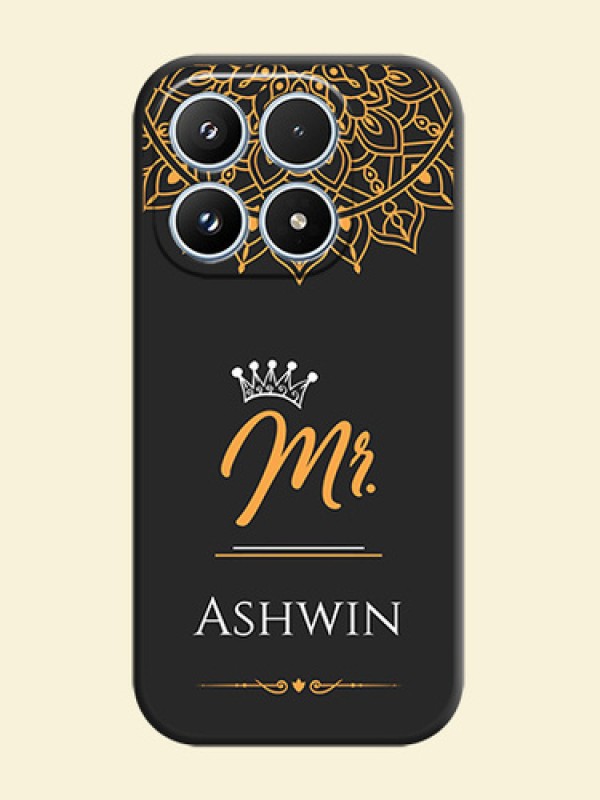 Mr Name with Floral Design On Space Black Custom Soft Matte Mobile Back Cover - Xiaomi 17 5G