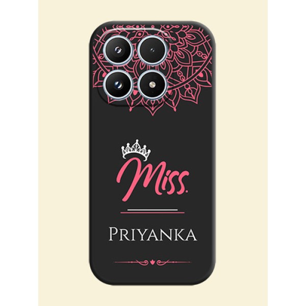 Mrs Name with Floral Design On Space Black Custom Soft Matte Mobile Back Cover - Xiaomi 17 5G Mrs Name with Floral Design On Space Black Custom Soft Matte Mobile Back Cover - Xiaomi 17 5G