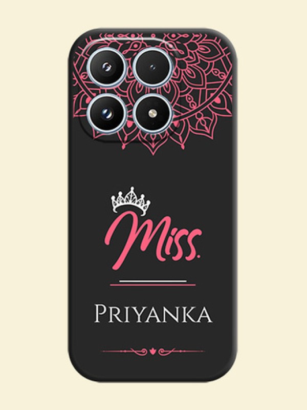 Mrs Name with Floral Design On Space Black Custom Soft Matte Mobile Back Cover - Xiaomi 17 5G