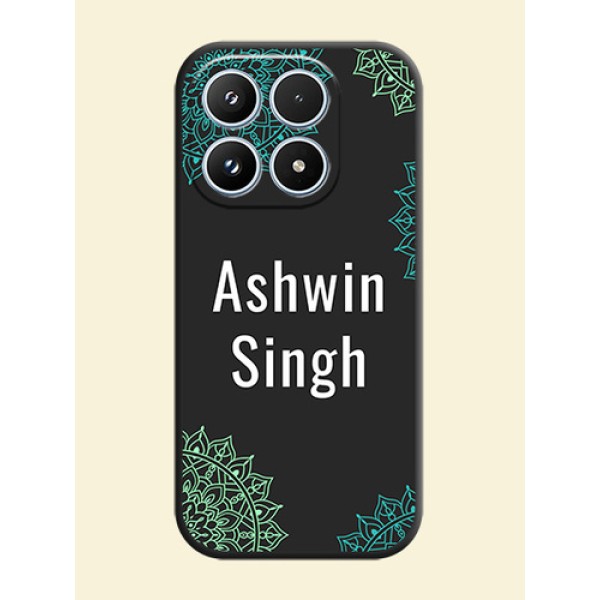 Your Name with Floral Design On Space Black Custom Soft Matte Mobile Back Cover - Xiaomi 17 5G Your Name with Floral Design On Space Black Custom Soft Matte Mobile Back Cover - Xiaomi 17 5G
