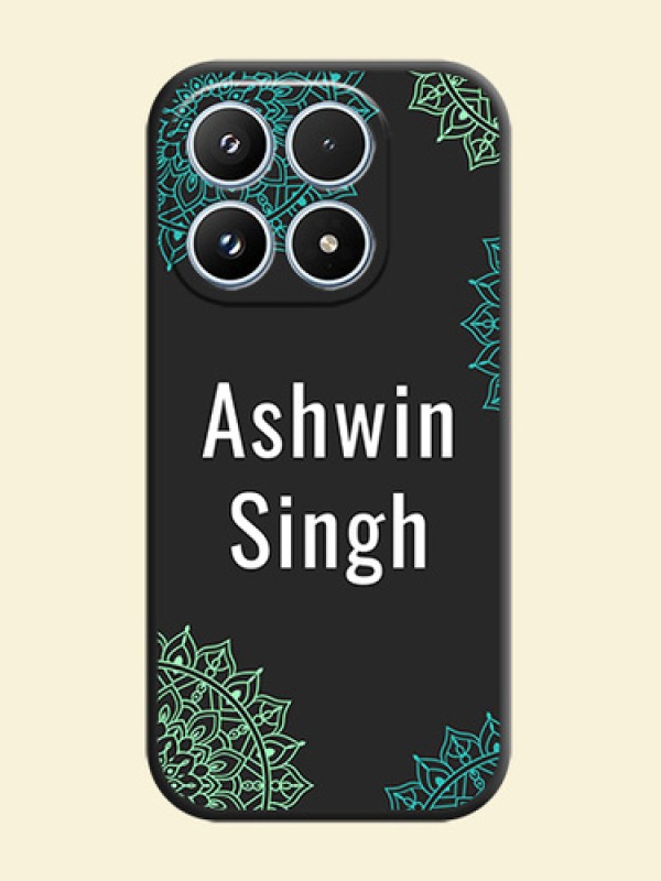 Your Name with Floral Design On Space Black Custom Soft Matte Mobile Back Cover - Xiaomi 17 5G