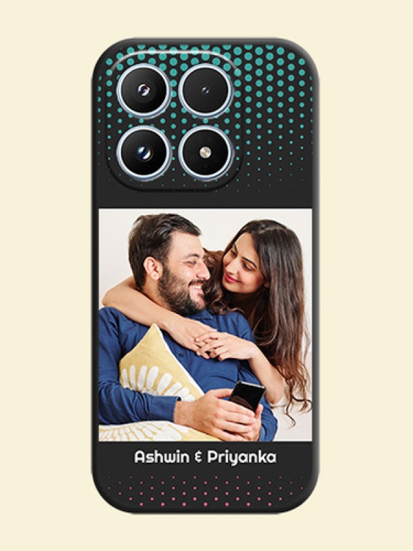 Faded Dots with Grunge Photo Frame and Text On Space Black Custom Soft Matte Mobile Back Cover - Xiaomi 17 5G