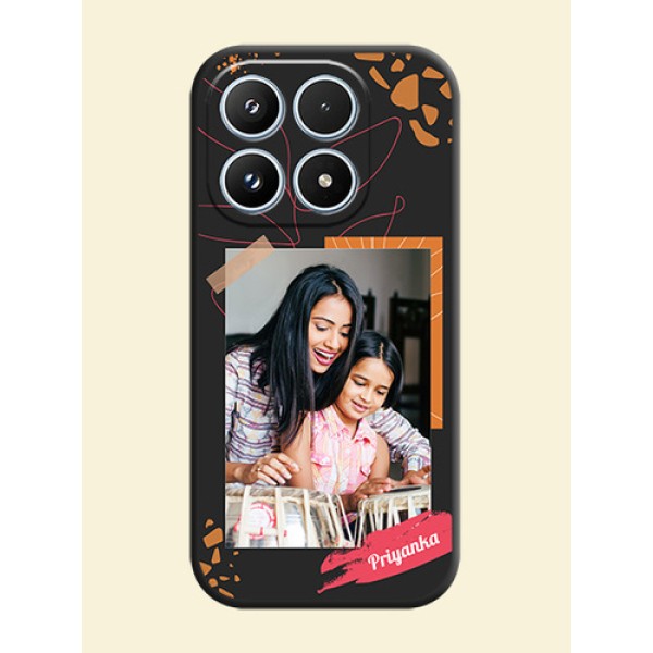 Orange Photo Frame On Space Black Custom Soft Matte Mobile Back Cover - Xiaomi 17 5G Orange Photo Frame On Space Black Custom Soft Matte Mobile Back Cover - Xiaomi 17 5G