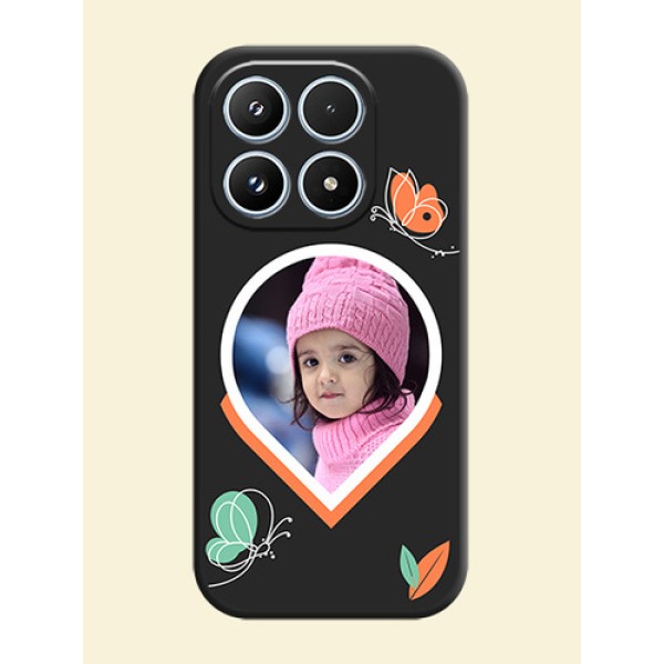 Upload Pic With Simple Butterly Design On Space Black Custom Soft Matte Mobile Back Cover - Xiaomi 17 5G Upload Pic With Simple Butterly Design On Space Black Custom Soft Matte Mobile Back Cover - Xiaomi 17 5G
