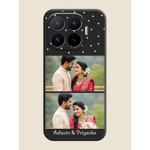 Miniature Love Symbols with Name On Space Black Custom Soft Matte Mobile Back Cover - Xiaomi 17T 5G