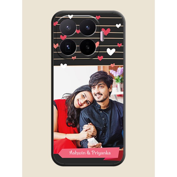 Love Pattern with Name on Pink Ribbon on Photo On Space Black Custom Soft Matte Mobile Back Cover - Xiaomi 17T 5G Love Pattern with Name on Pink Ribbon on Photo On Space Black Custom Soft Matte Mobile Back Cover - Xiaomi 17T 5G