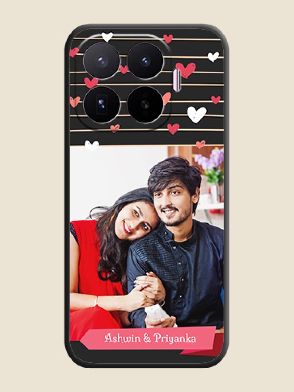 Love Pattern with Name on Pink Ribbon on Photo On Space Black Custom Soft Matte Mobile Back Cover - Xiaomi 17T 5G