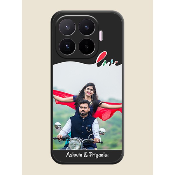 Fall in Love Pattern with Picture on Photo On Space Black Custom Soft Matte Mobile Back Cover - Xiaomi 17T 5G