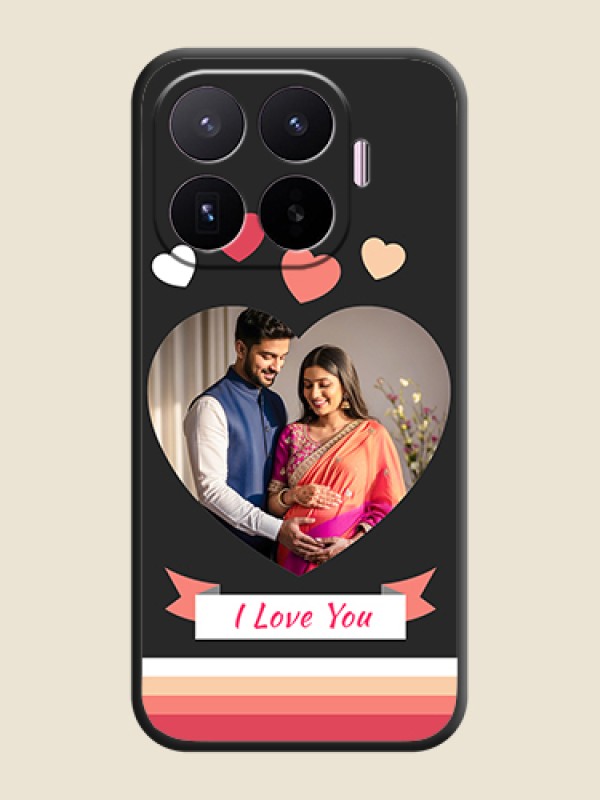Love Shaped Photo with Colorful Stripes On Space Black Custom Soft Matte Mobile Back Cover - Xiaomi 17T 5G