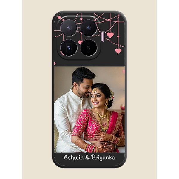 Pink Love Hangings with Text On Space Black Custom Soft Matte Mobile Back Cover - Xiaomi 17T 5G Pink Love Hangings with Text On Space Black Custom Soft Matte Mobile Back Cover - Xiaomi 17T 5G