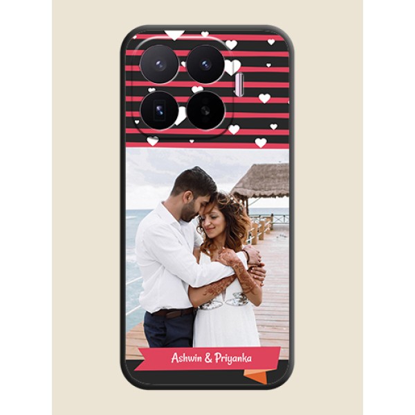 White Color Love Symbols with Pink Lines Pattern On Space Black Custom Soft Matte Mobile Back Cover - Xiaomi 17T 5G White Color Love Symbols with Pink Lines Pattern On Space Black Custom Soft Matte Mobile Back Cover - Xiaomi 17T 5G
