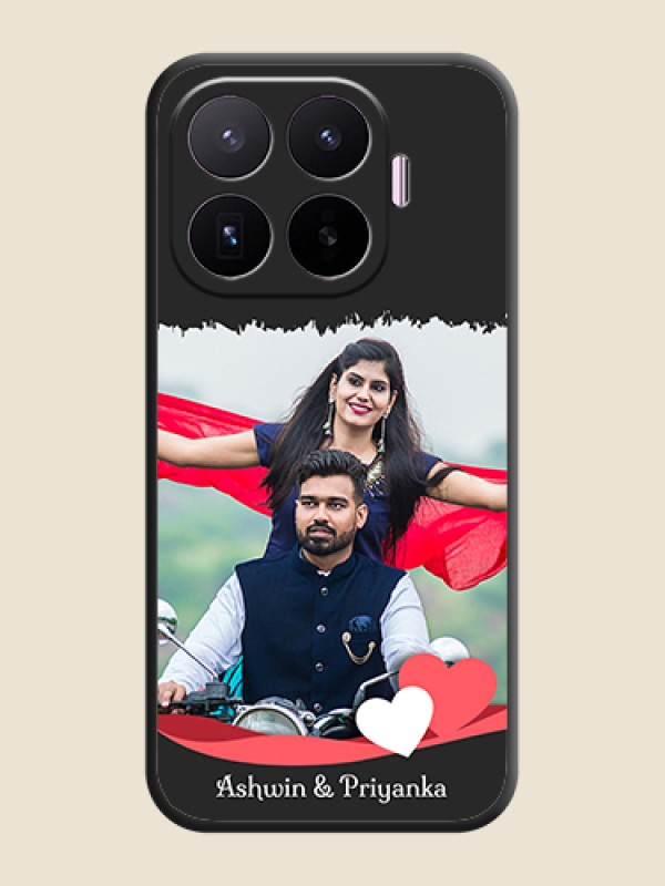 Pin Color Love Shaped Ribbon Design with Text On Space Black Custom Soft Matte Mobile Back Cover - Xiaomi 17T 5G