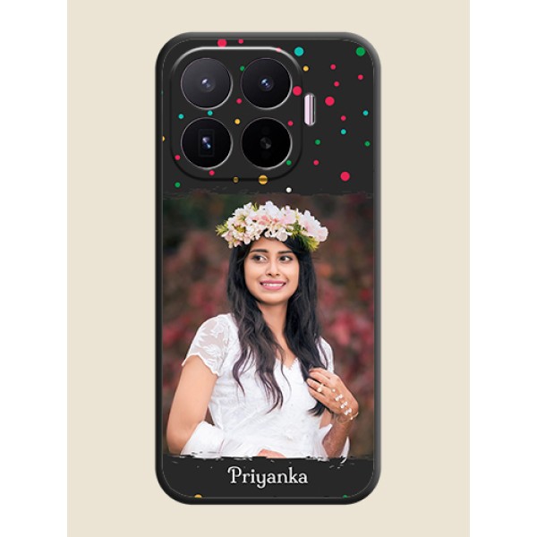 Multicolor Dotted Pattern with Text On Space Black Custom Soft Matte Mobile Back Cover - Xiaomi 17T 5G Multicolor Dotted Pattern with Text On Space Black Custom Soft Matte Mobile Back Cover - Xiaomi 17T 5G