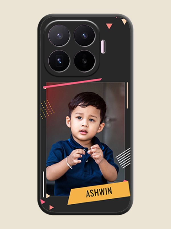 Photo Frame with Triangle Small Dots on Photo On Space Black Custom Soft Matte Mobile Back Cover - Xiaomi 17T 5G