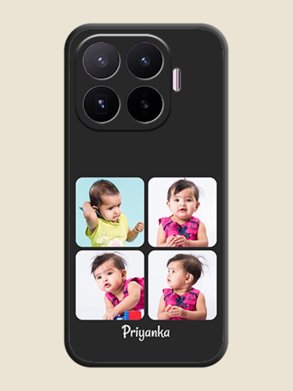 Floral Art with 6 Image Holder on Photo On Space Black Custom Soft Matte Mobile Back Cover - Xiaomi 17T 5G