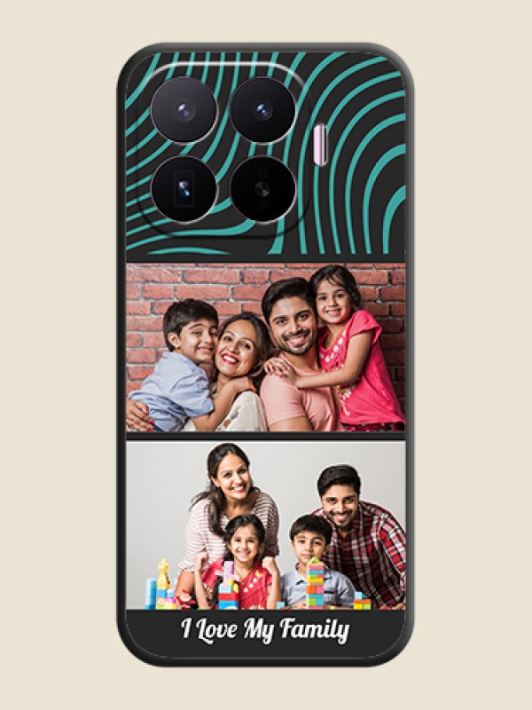 Wave Pattern with 2 Image Holder On Space Black Custom Soft Matte Mobile Back Cover - Xiaomi 17T 5G