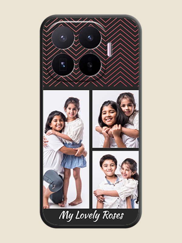 Wave Pattern with 3 Image Holder On Space Black Custom Soft Matte Mobile Back Cover - Xiaomi 17T 5G
