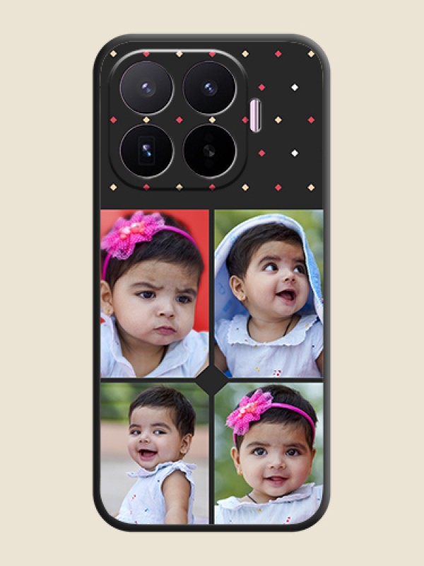 Multicolor Dotted Pattern with 4 Image Holder On Space Black Custom Soft Matte Mobile Back Cover - Xiaomi 17T 5G